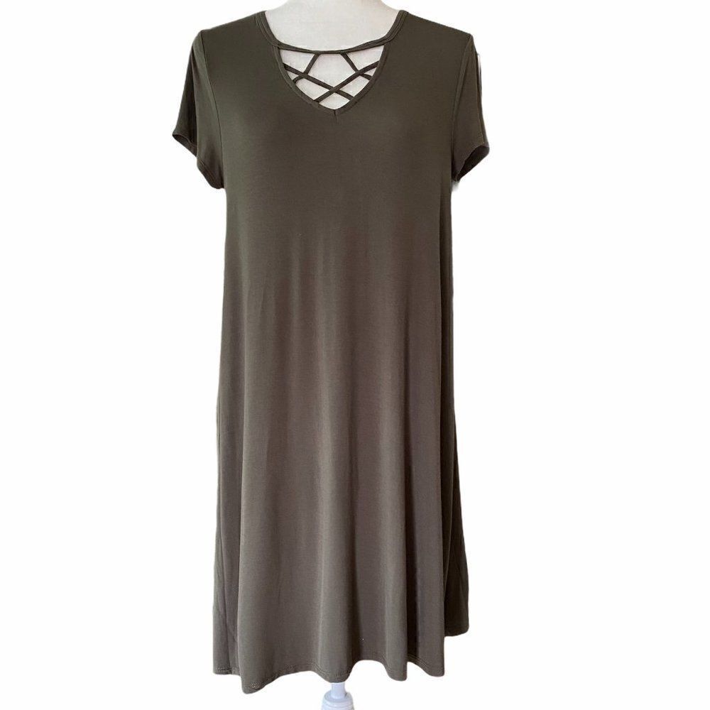 Mossimo Supply Co Olive Green Shift Dress SZ S